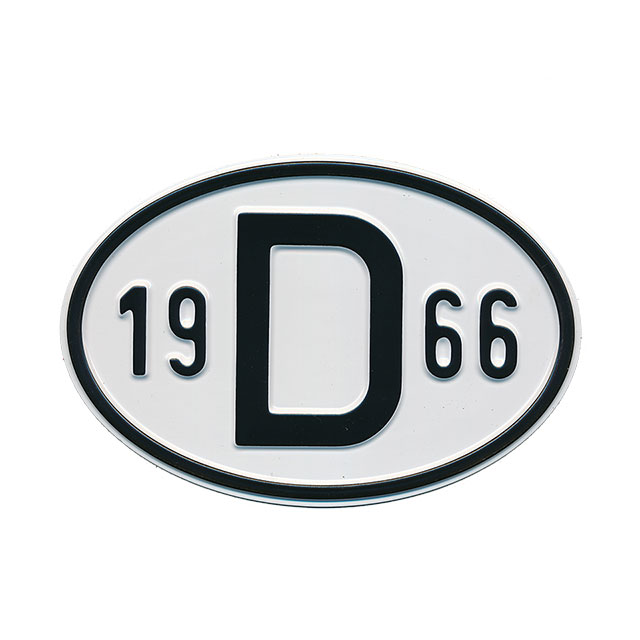 D-Schild mit Jahreszahl 1966